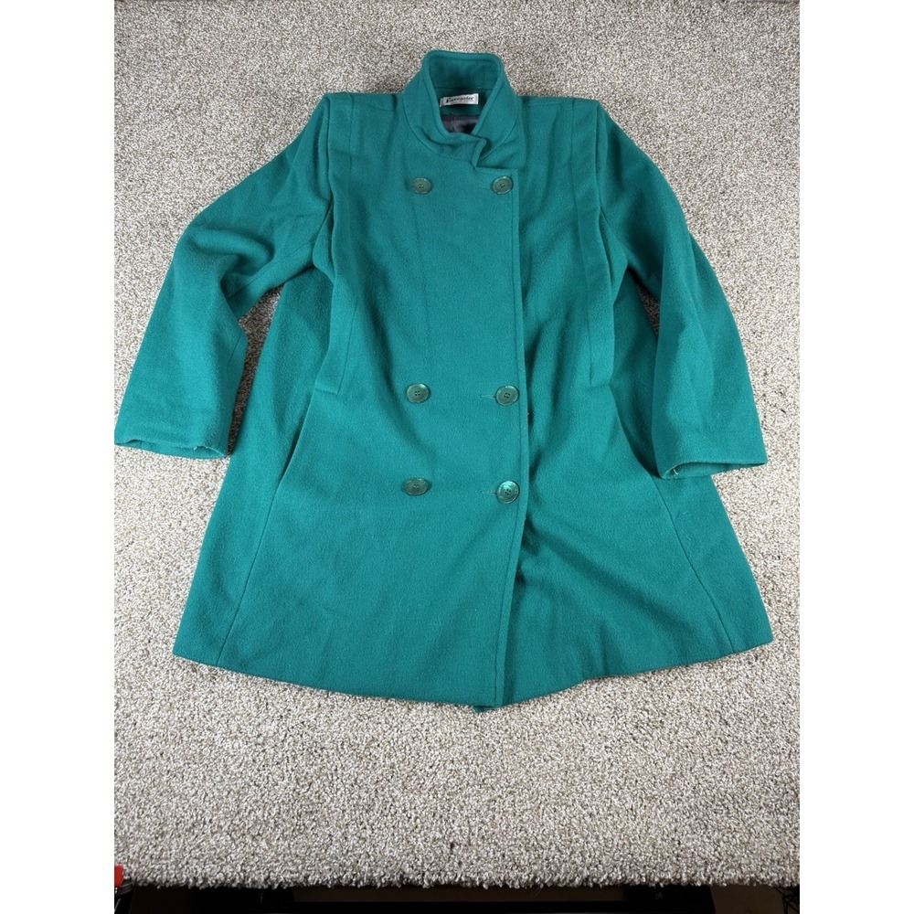 Vintage‎ Forecaster of Boston Trench Coat Women Wool Green 13/14
